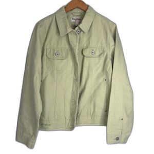 Dri Duck For Her Mint Green Denim Canvas Button Front Cotton Jacket Size Large